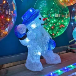 Bonhomme de neige lumineux boule de neige acrylique