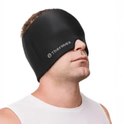 Bonnet anti-migraine chaud et froid icethermax - soulagement naturel Noir
