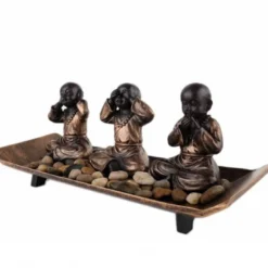 3 bonzes zen sur plateau