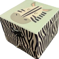 Boîte à bijoux musicale cube zèbre