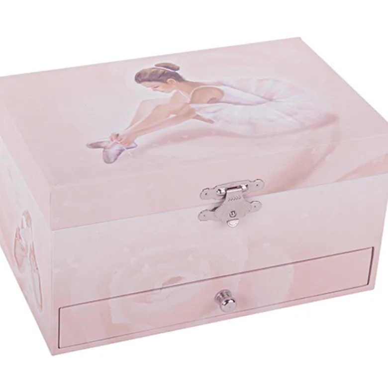 Boîte à bijoux musicale phosphorescente ballerine rose