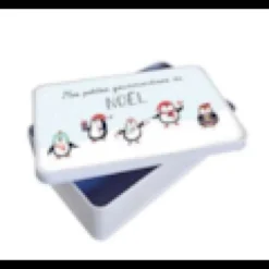 Boîte en métal pingouins de noël