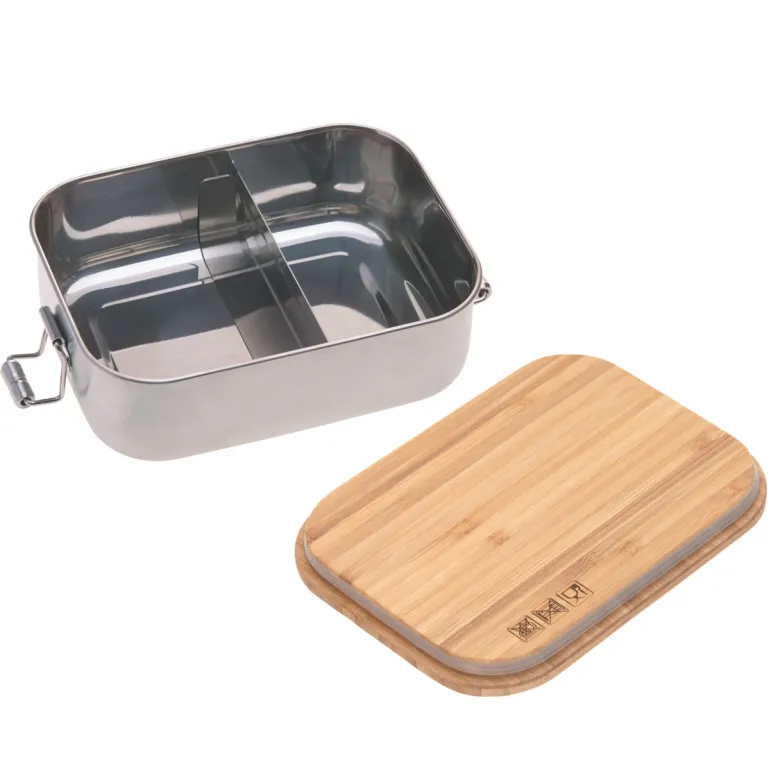 Boîte à goûter en inox et bambou na