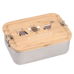 Boîte à goûter en inox et bambou na