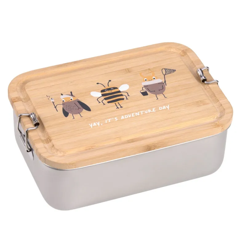Boîte à goûter en inox et bambou na