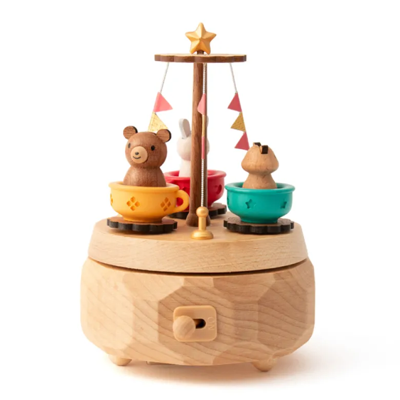 Boîte à musique tasses animaux