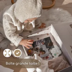 Boîte à souvenirs bébé + kit empreintes