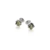 Boucle d'oreille argent ambre verte