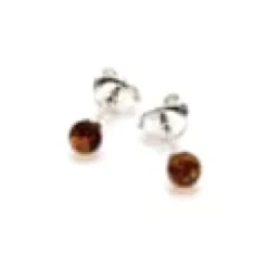 Boucle d'oreille argent ambre baltique