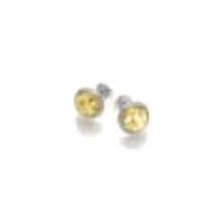 Boucle d'oreille argent ambre miel
