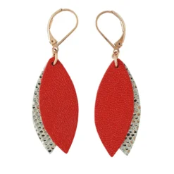 Boucle d'oreille petale rouge