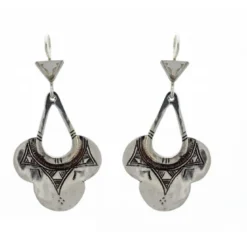 Boucle d'oreilles touareg fleur argent
