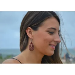 Boucles d'oreille en bois amarante