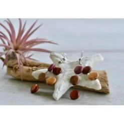 Boucles d'oreille en bois multicolore
