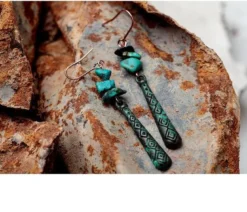 Boucles d'oreille en turquoise africaine