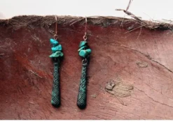 Boucles d'oreille en turquoise africaine