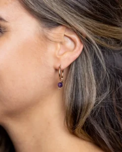 Boucles d'oreilles afti amethyste Violet
