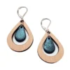 Boucles d'oreilles amande bleu pétrole