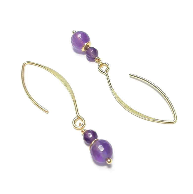 Boucles d'oreilles améthyste argent 925