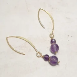 Boucles d'oreilles améthyste argent 925