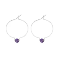 Boucles d'oreilles améthyste & argent