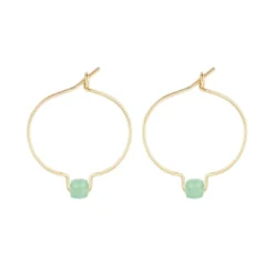 Boucles d'oreilles aventurine & or