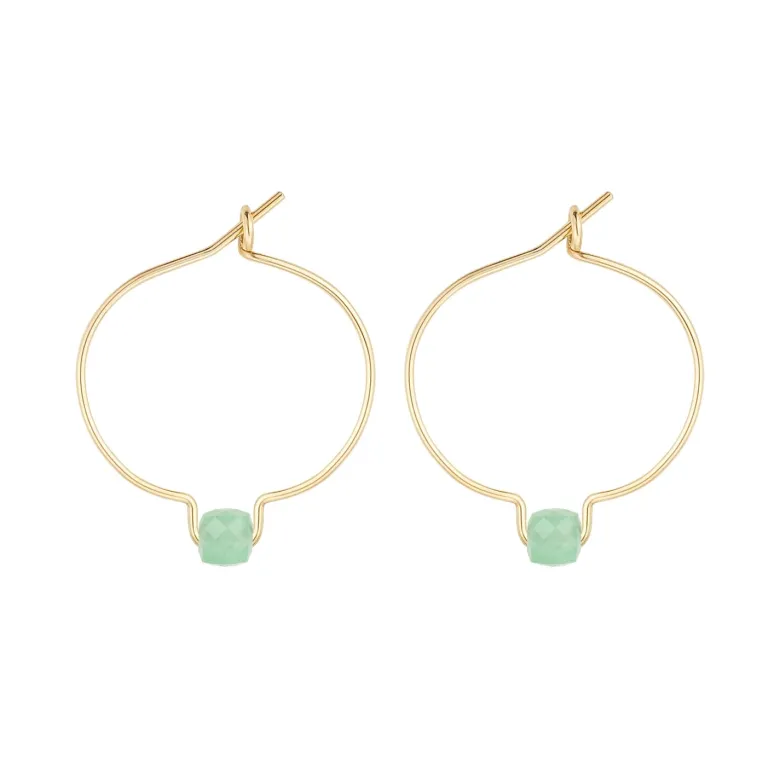 Boucles d'oreilles aventurine & or