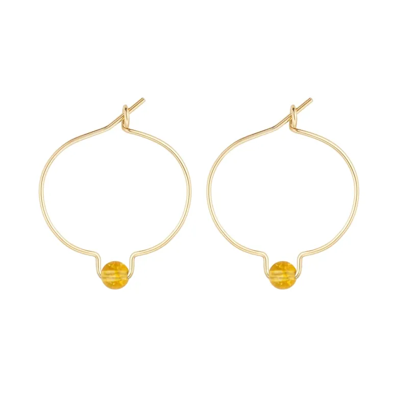 Boucles d'oreilles citrine & or