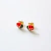 Boucles d'oreilles coccinelle or