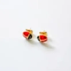 Boucles d'oreilles coccinelle or