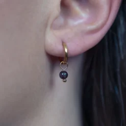 Boucles d'oreilles créoles grenat