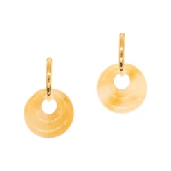 Boucles d'oreilles créoles jade jaune
