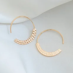 Boucles d'oreilles créoles or martelé