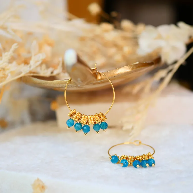 Boucles d'oreilles drishti apatite