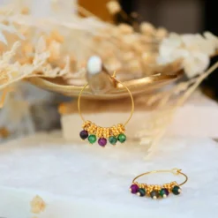 Boucles d'oreilles drishti rubis zoisite