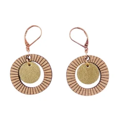 Boucles d'oreilles en bois bulle or