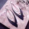Boucles d'oreilles en cuir pop marine