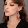 Boucles d'oreilles en cuir pop rouge