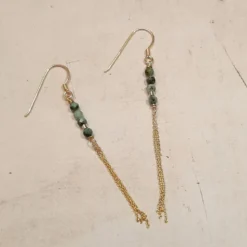 Boucles d'oreilles en turquoise verte