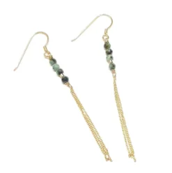 Boucles d'oreilles en turquoise verte