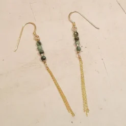 Boucles d'oreilles en turquoise verte