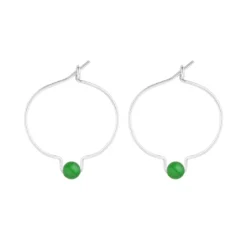 Boucles d'oreilles jade & argent