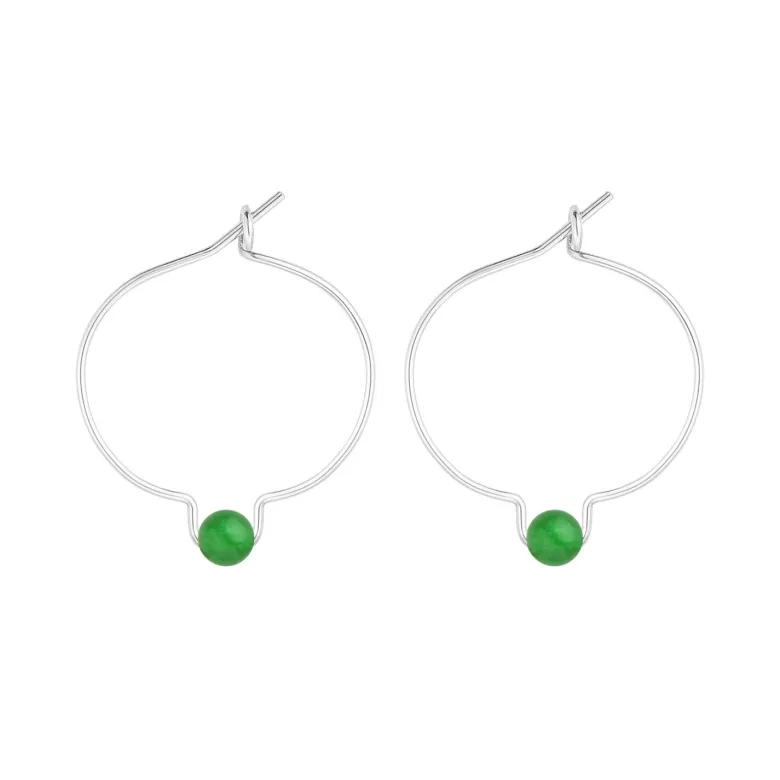 Boucles d'oreilles jade & argent