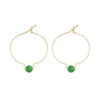 Boucles d'oreilles jade & or 14k gf