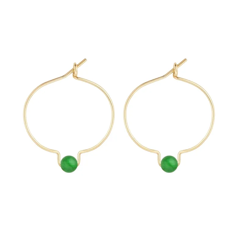 Boucles d'oreilles jade & or 14k gf