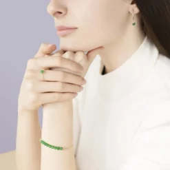 Boucles d'oreilles jade & or 14k gf