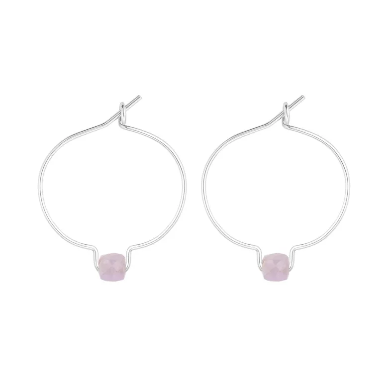 Boucles d'oreilles kunzite & argent