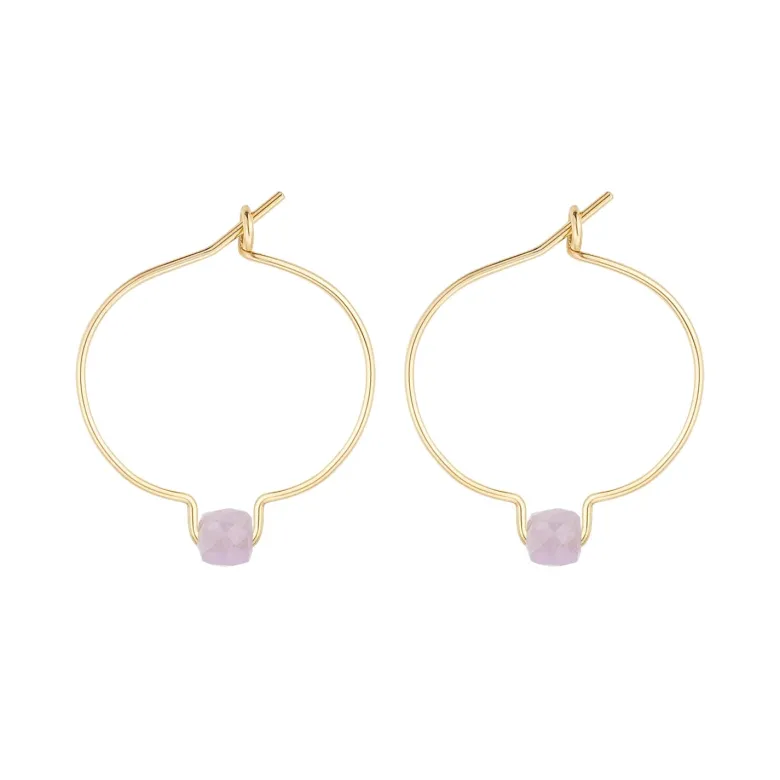 Boucles d'oreilles kunzite & or