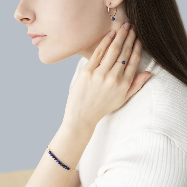 Boucles d'oreilles lapis lazuli & arg