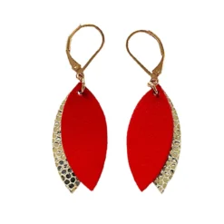 Boucles d'oreilles mini-pétale rouge